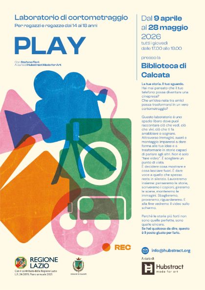 Play - Laboratorio di cortometraggio per ragazzi e ragazze dai 14 ai 18 anni. 